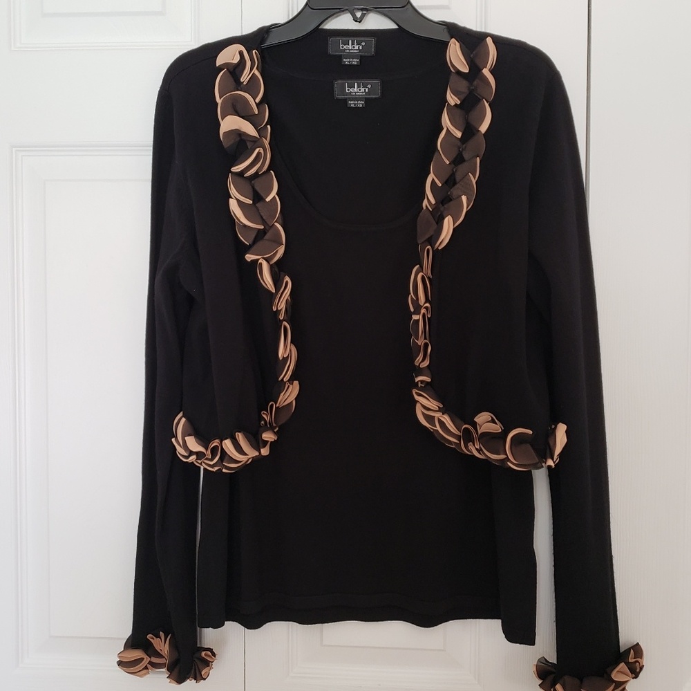 Beldini black shell and cardigan